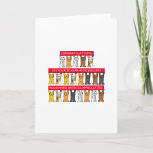 30 Year Work Anniversary Congratulations Cute Cats Card