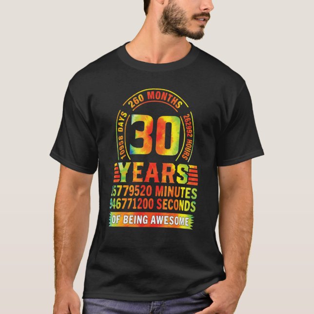30 Years 360 Months Of Being Awesome 30th Birthday T-Shirt (Front)