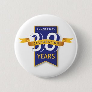 30 Years Anniversary Design 6 Cm Round Badge