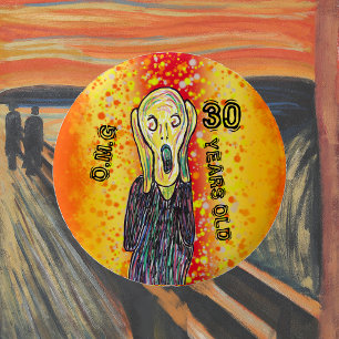 30 years birthday 30th thirty 6 cm round badge