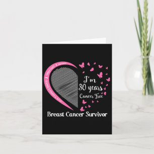 30 Years Cancer Free Breast Cancer Survivor Family Card