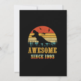 30 Years Old Awesome Since 1993 30th Birthday Dino Invitation