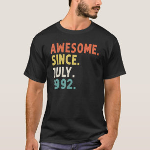 30 Years Old  Awesome Since July 1992 30th Birthda T-Shirt