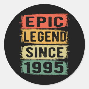 30 Years Old Bday 1995 Epic Legend 30th Birthday Classic Round Sticker