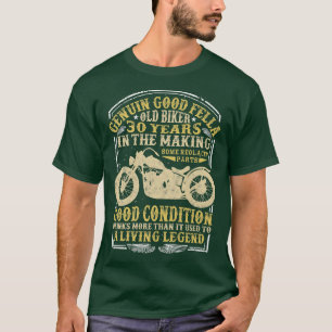30 Years Old Biker Birthday Classic Vintage motorc T-Shirt