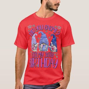 30 Years Old Birthday Gnomes For Women Its My 30th T-Shirt