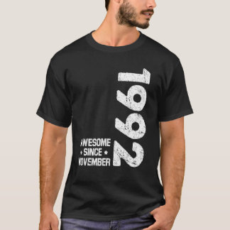30 Years Old Funny Awesome Since November 1992 30t T-Shirt
