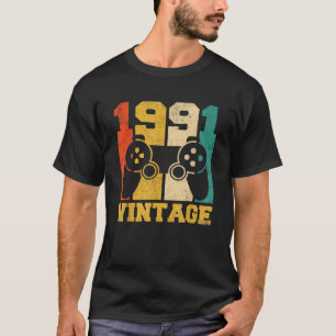 30 Years Old Gifts Vintage 1991 Video Game 30th Bi T-Shirt