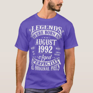 30 Years Old Legend Born In August 1992 Vintage 30 T-Shirt