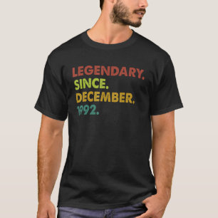 30 Years Old Legend Since December 1992 30th Birth T-Shirt