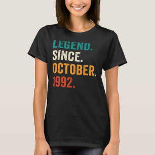 30 Years Old Legend Since October 1992 30th Birth T-Shirt