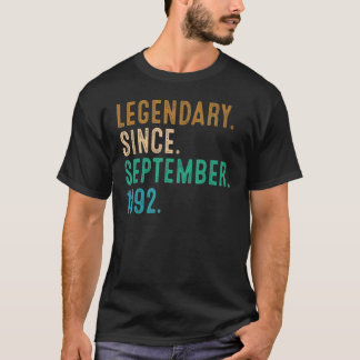 30 Years Old  Legend Since September 1992 30th Bir T-Shirt