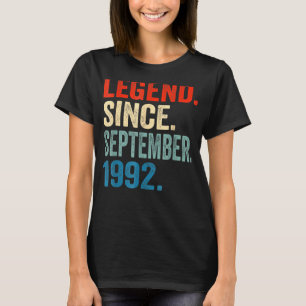 30 Years Old Legend Since September 1992 30th Bir T-Shirt