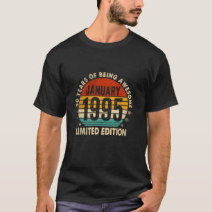 30 Years Old Retro Vintage January 1995 30th Birth T-Shirt