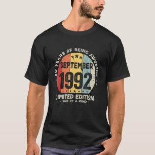 30 Years Old September 1992 30th Birthday 2 T-Shirt