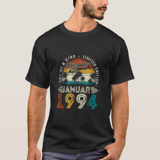 30 Years Old Vintage January 1994 30th Birthday Gi T-Shirt