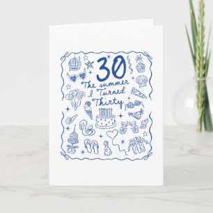 30 Years Old Women Men 30th Birthday Party Summer  Card