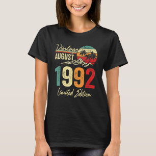 30 Yr Old Vintage August 1992  30th Birthday T-Shirt