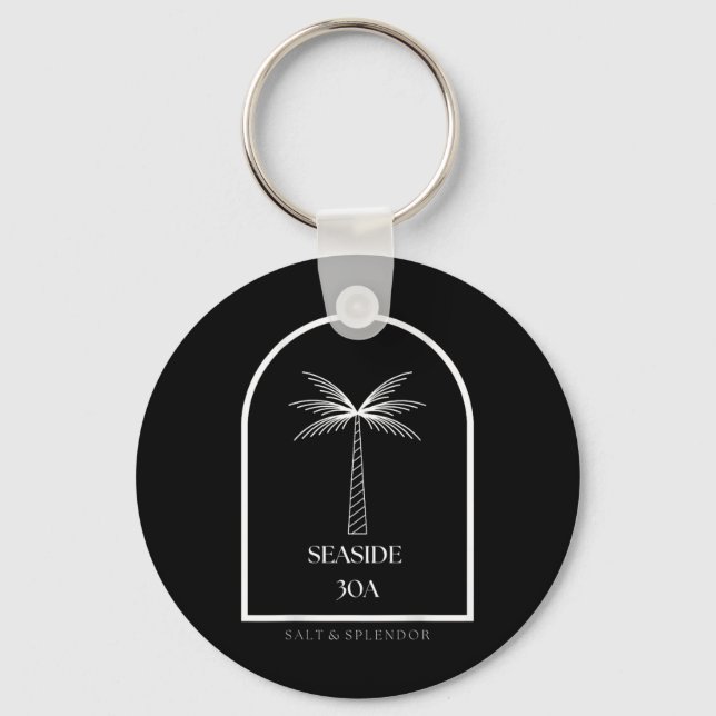 30a Seaside Florida Souvenir Vacation Graphic  Key Ring (Front)