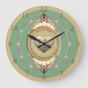 30th & 12th Pearl Anniversary Wall Clock