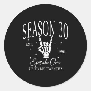 30th 1996 Rip 20s Death Classic Round Sticker