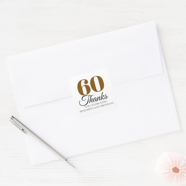 30th 40th 50th 60th 70th 80th Birthday Party Favou Square Sticker (Envelope)