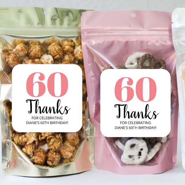 30th 40th 50th 60th 70th 80th Birthday Party Favou Square Sticker (Creator Uploaded)