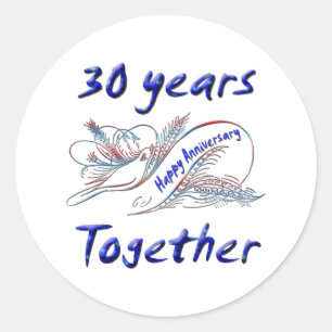 30th. Anniversary Classic Round Sticker