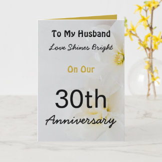 30th Anniversary Floral Love Card for Husband.