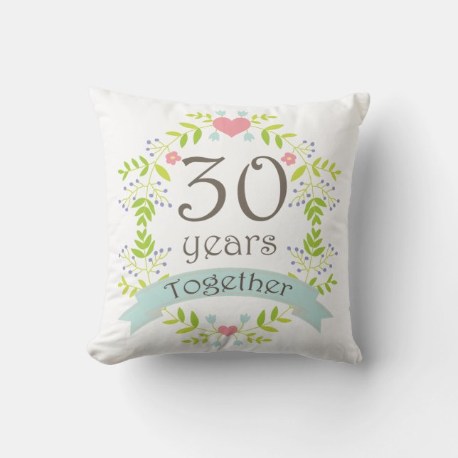 30th Anniversary Gift Throw PIllow (Front)