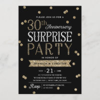 30th Anniversary Glitter Confetti Surprise Party