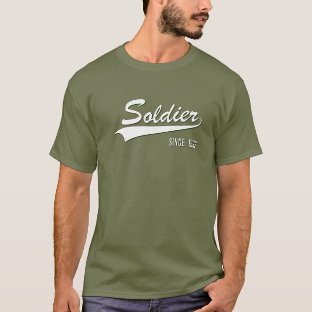 30Th Anniversary In Service Soldier Since 1992 Gif T-Shirt (Front)
