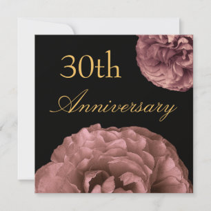 30th Anniversary Invitation - Vintage Pink Roses