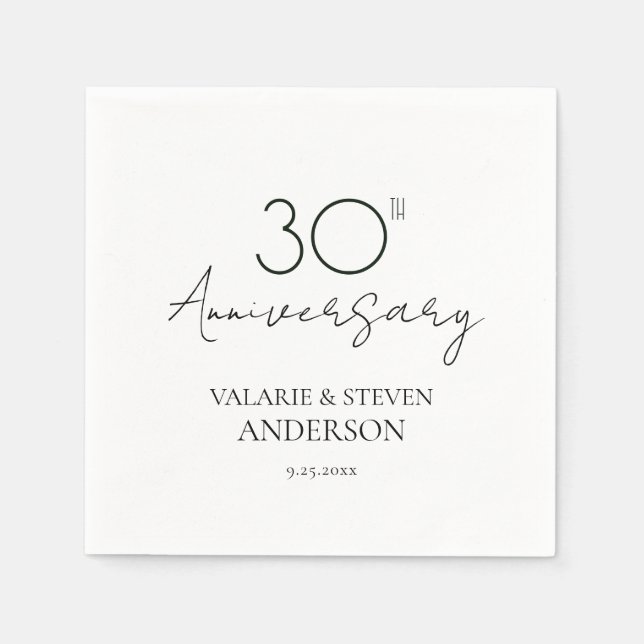 30th Anniversary Minimal Napkins (Front)