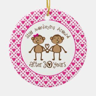 30th Anniversary Monkey Love Ornament