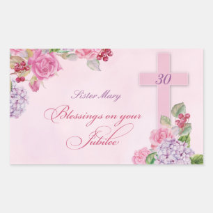 30th Anniversary of Religious Life Catholic Nun Rectangular Sticker