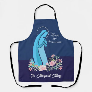30th Anniversary of Religious Life Nun Pink Flower Apron