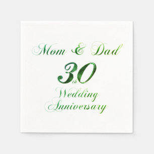30th Anniversary Parents Pearl Wedding Anniversary Napkin