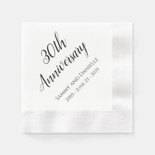 30th Anniversary Party Personalised Napkins