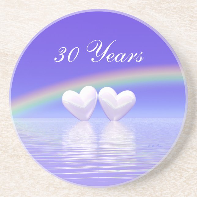 30th Anniversary Pearl Hearts Coaster (Front)