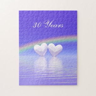 30th Anniversary Pearl Hearts Jigsaw Puzzle