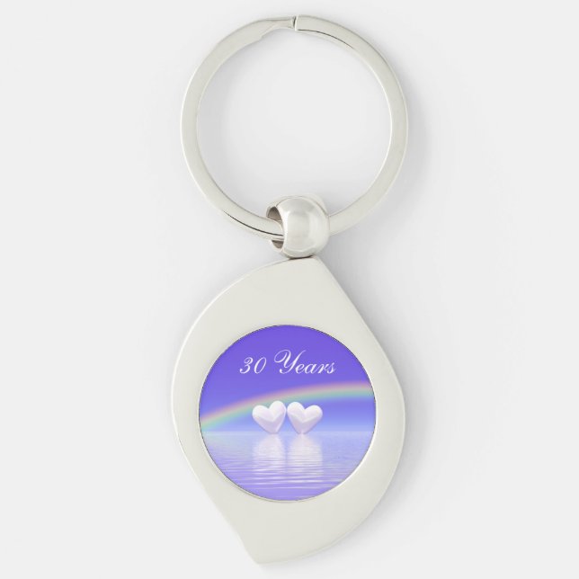 30th Anniversary Pearl Hearts Key Ring (Front)