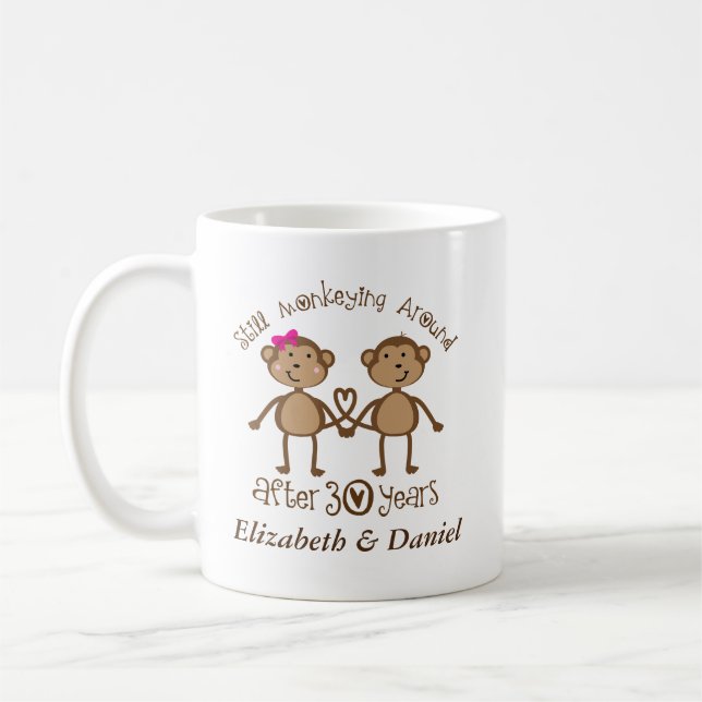 30th Anniversary Personalised His and Hers Mugs (Left)