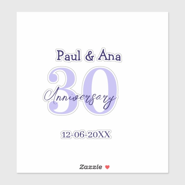 30th anniversary purple bold letter name simple re (Sheet)