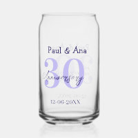 30th anniversary purple bold letter name simple re