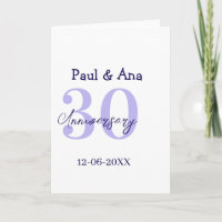 30th anniversary purple bold letter name simple re