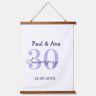 30th anniversary purple bold letter name simple re hanging tapestry