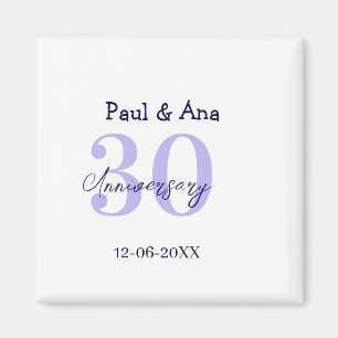 30th anniversary purple bold letter name simple re magnet