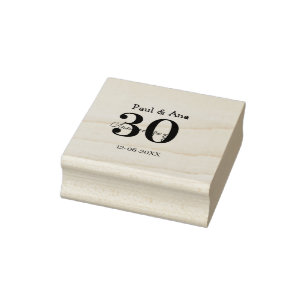 30th anniversary purple bold letter name simple re rubber stamp