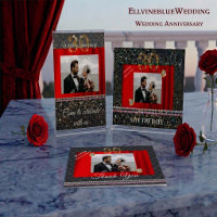 30th Anniversary Save the Date | Pearl & Red Silk
